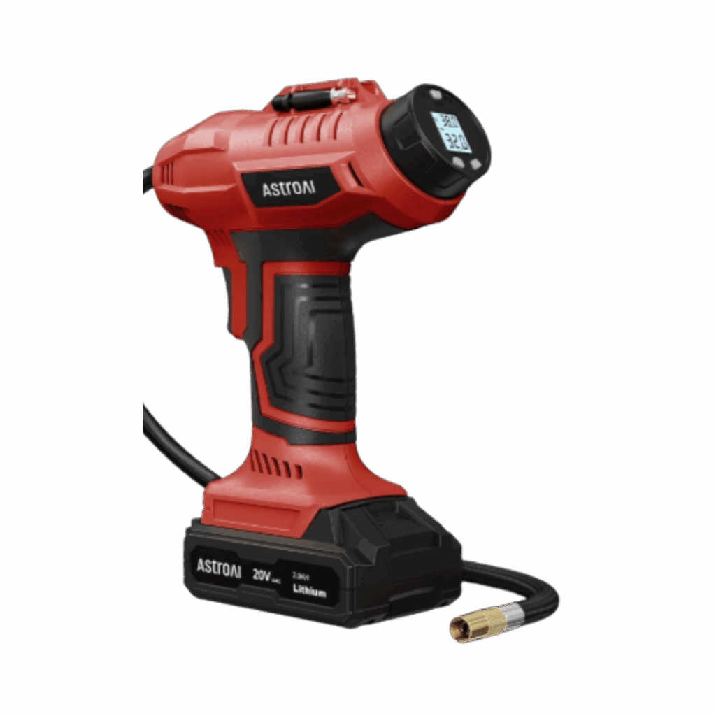 Cordless Tire Inflator Air Compressor 20V Rechargeable Battery Powered