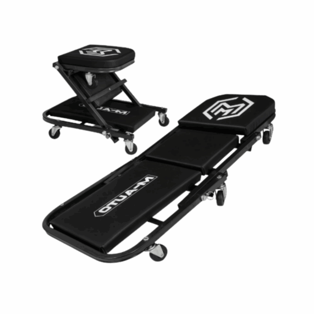 Folding Creeper Rolling Seat, All-in-One Adjustable Roller Garage Chair