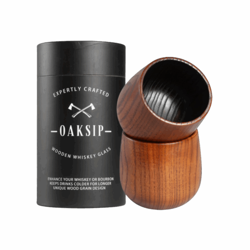 The Original Charred Wooden Bourbon Drinking Glass Bourbon Gifts for Men | Whiskey Glasses for dad
