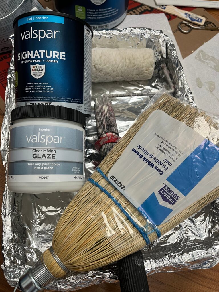 Half bath faux wallpaper paint supplies