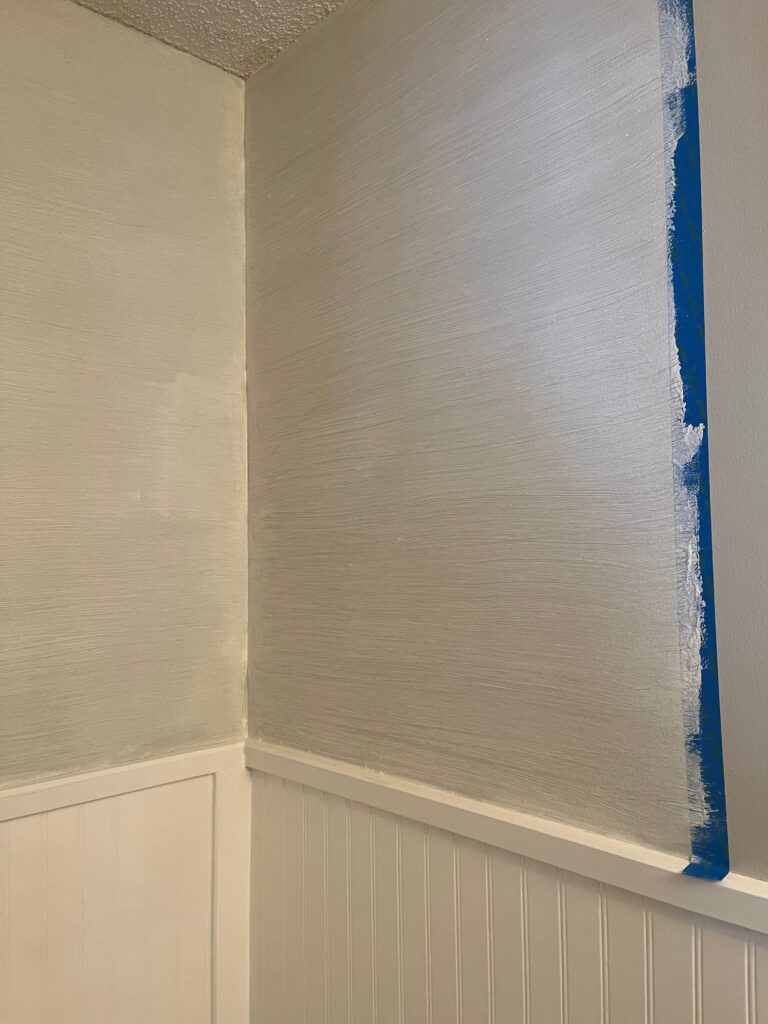 Half Bath Grasscloth Painted Wall