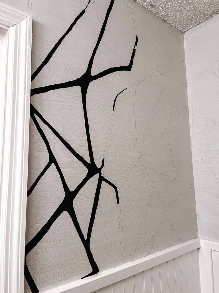 Half bath painted design progress