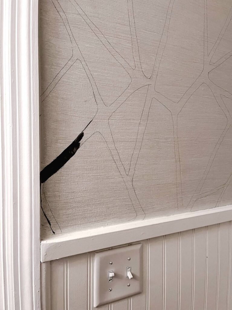 half bath pencil design with paint