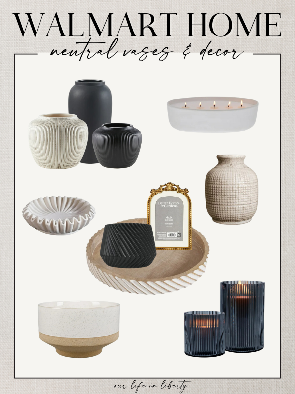 Walmart Neutral Vases and Decor